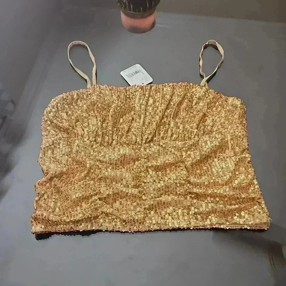 FREE PEOPLE GOLD TOP
